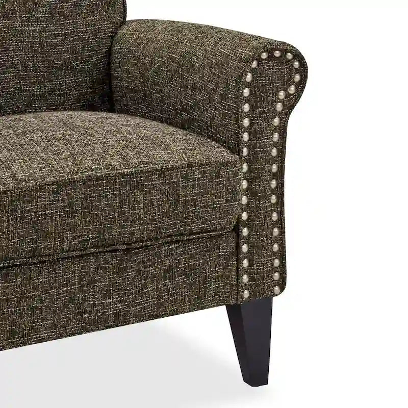 Fauteuil d'appoint à accoudoirs arrondis – Chenille/Tweed, 1 place, plusieurs coloris