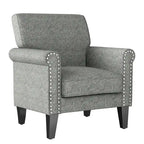 Fauteuil d'appoint à accoudoirs arrondis – Chenille/Tweed, 1 place, plusieurs coloris