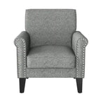 Fauteuil d'appoint à accoudoirs arrondis – Chenille/Tweed, 1 place, plusieurs coloris