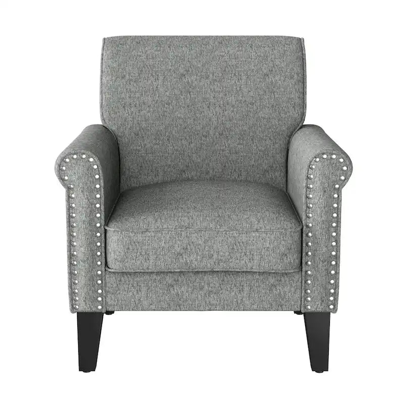 Fauteuil d'appoint à accoudoirs arrondis – Chenille/Tweed, 1 place, plusieurs coloris