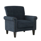Fauteuil d'appoint à accoudoirs arrondis – Chenille/Tweed, 1 place, plusieurs coloris