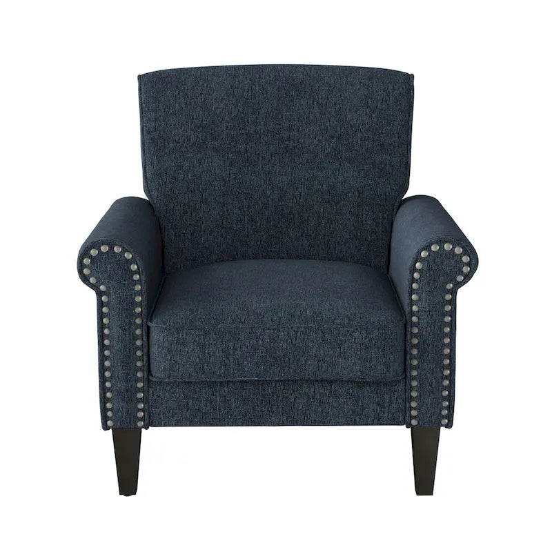 Fauteuil d'appoint à accoudoirs arrondis – Chenille/Tweed, 1 place, plusieurs coloris