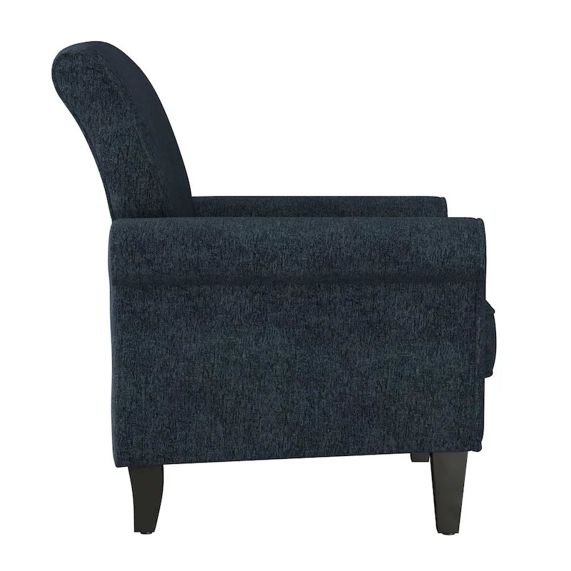 Fauteuil d'appoint à accoudoirs arrondis – Chenille/Tweed, 1 place, plusieurs coloris