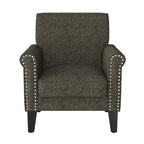 Fauteuil d'appoint à accoudoirs arrondis – Chenille/Tweed, 1 place, plusieurs coloris