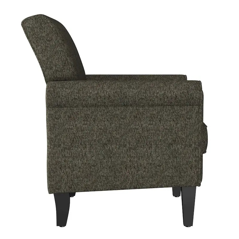 Fauteuil d'appoint à accoudoirs arrondis – Chenille/Tweed, 1 place, plusieurs coloris