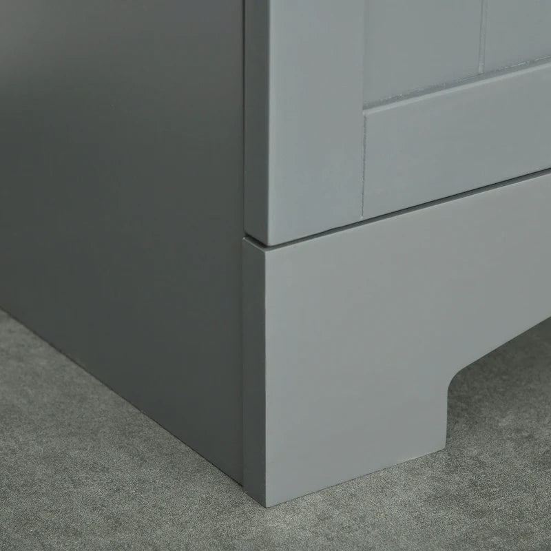 Buffet de cuisine blanc/gris avec porte vitrée, pour foyer de 2 personnes