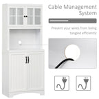 Buffet de cuisine blanc/gris avec porte vitrée, pour foyer de 2 personnes