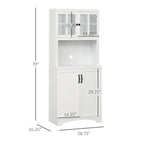 Buffet de cuisine blanc/gris avec porte vitrée, pour foyer de 2 personnes
