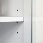 Buffet de cuisine blanc/gris avec porte vitrée, pour foyer de 2 personnes