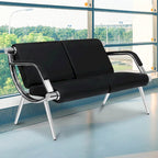 Banc d'attente en simili cuir noir/bleu, 1/2/3/4 places