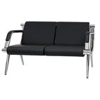 Banc d'attente en simili cuir noir/bleu, 1/2/3/4 places