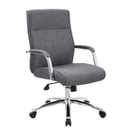 Fauteuil de conférence de direction gris / blanc / noir – Dossier haut, assise individuelle