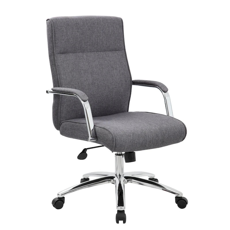 Fauteuil de conférence de direction gris / blanc / noir – Dossier haut, assise individuelle