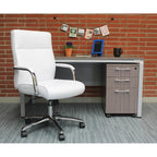 Fauteuil de conférence de direction gris / blanc / noir – Dossier haut, assise individuelle