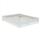 Cadre de lit plateforme en bois massif blanchi, lit double/Queen/King, 1 personne
