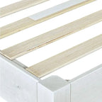 Cadre de lit plateforme en bois massif blanchi, lit double/Queen/King, 1 personne