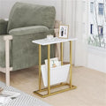 Table d'appoint étroite blanche / grise / noire / marron rustique avec sac de rangement, pour 1 personne