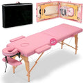 Table de massage pliante portable rose / bordeaux / crème / fuchsia / noire avec étui, simple