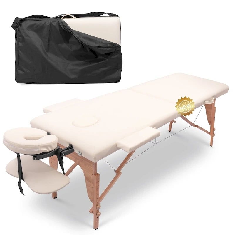 Table de massage pliante portable rose / bordeaux / crème / fuchsia / noire avec étui, simple