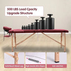 Table de massage pliante portable rose / bordeaux / crème / fuchsia / noire avec étui, simple