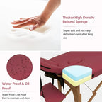 Table de massage pliante portable rose / bordeaux / crème / fuchsia / noire avec étui, simple