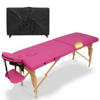 Table de massage pliante portable rose / bordeaux / crème / fuchsia / noire avec étui, simple