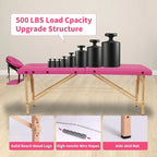 Table de massage pliante portable rose / bordeaux / crème / fuchsia / noire avec étui, simple
