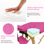 Table de massage pliante portable rose / bordeaux / crème / fuchsia / noire avec étui, simple