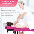 Table de massage pliante portable rose / bordeaux / crème / fuchsia / noire avec étui, simple