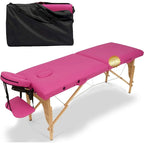 Table de massage pliante portable rose / bordeaux / crème / fuchsia / noire avec étui, simple