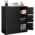 Casier de rangement métallique à 9 portes, Noir/Gris, Multi-utilisateurs