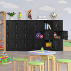 Casier de rangement métallique à 9 portes, Noir/Gris, Multi-utilisateurs
