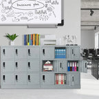 Casier de rangement métallique à 9 portes, Noir/Gris, Multi-utilisateurs