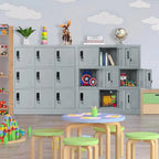 Casier de rangement métallique à 9 portes, Noir/Gris, Multi-utilisateurs
