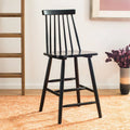 Tabouret de comptoir de ferme à dossier fuseau, noir/blanc/gris/naturel, lot de 2