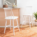 Tabouret de comptoir de ferme à dossier fuseau, noir/blanc/gris/naturel, lot de 2