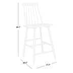 Tabouret de comptoir de ferme à dossier fuseau, noir/blanc/gris/naturel, lot de 2
