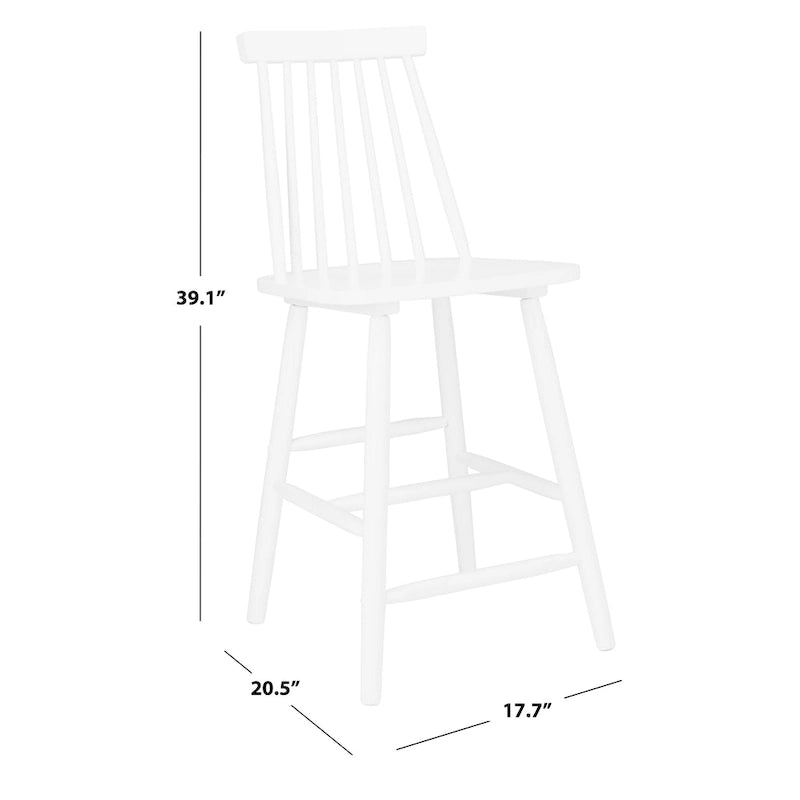 Tabouret de comptoir de ferme à dossier fuseau, noir/blanc/gris/naturel, lot de 2