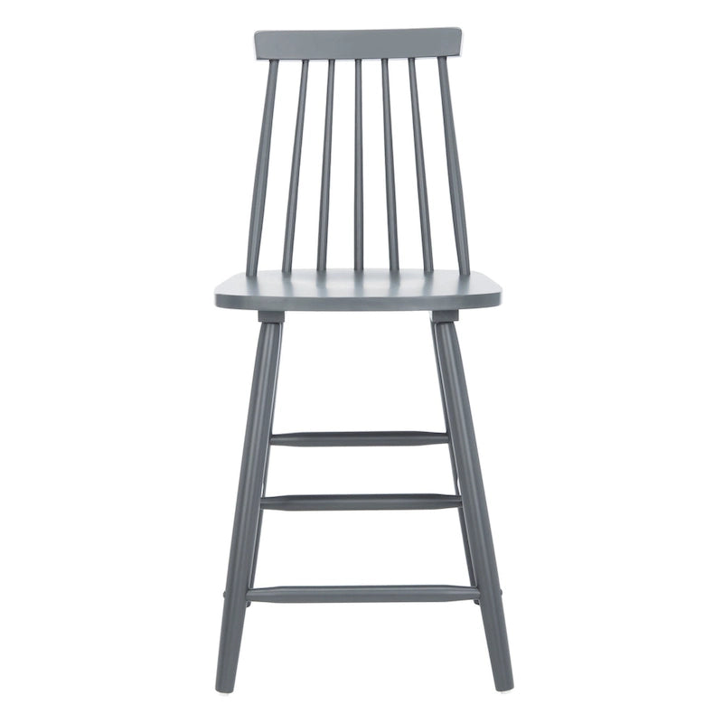 Tabouret de comptoir de ferme à dossier fuseau, noir/blanc/gris/naturel, lot de 2