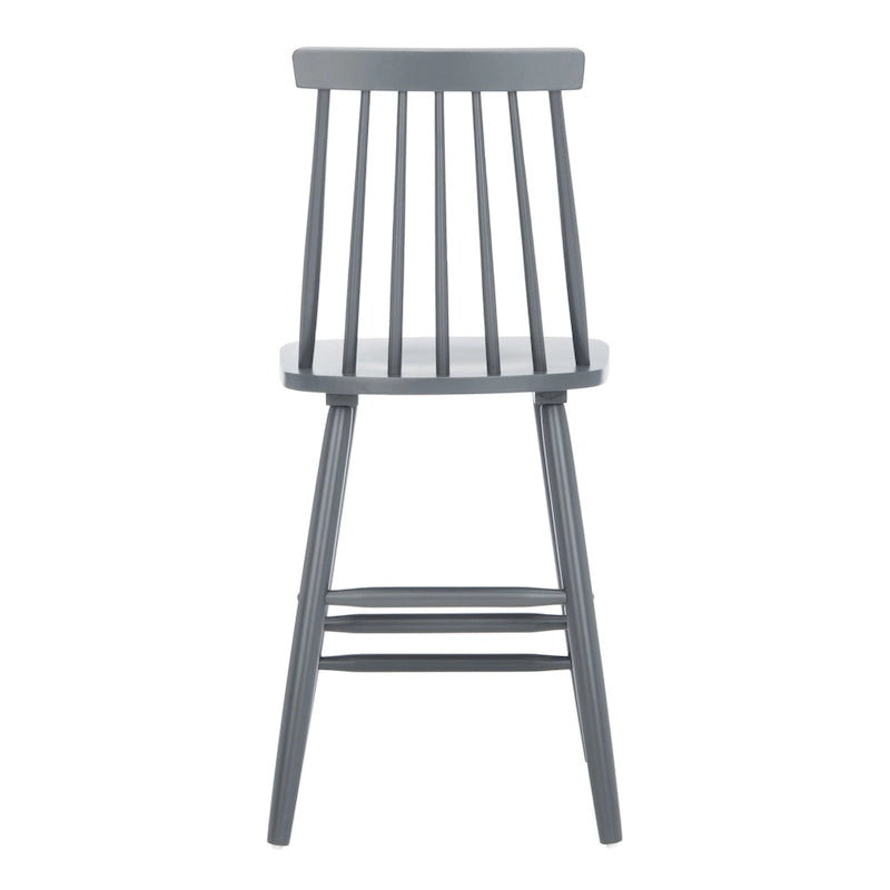 Tabouret de comptoir de ferme à dossier fuseau, noir/blanc/gris/naturel, lot de 2