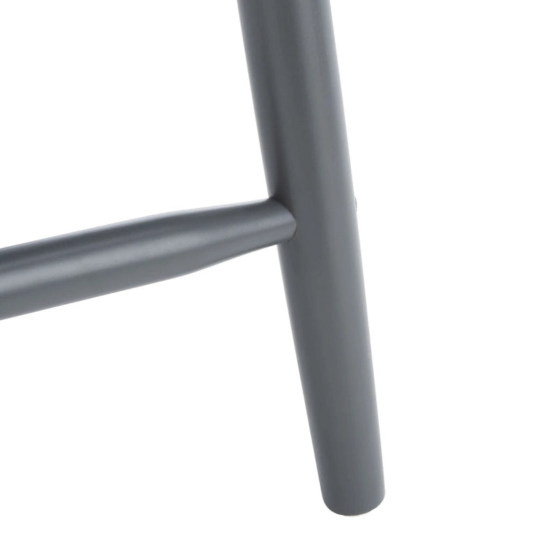 Tabouret de comptoir de ferme à dossier fuseau, noir/blanc/gris/naturel, lot de 2