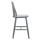 Tabouret de comptoir de ferme à dossier fuseau, noir/blanc/gris/naturel, lot de 2