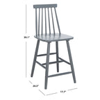 Tabouret de comptoir de ferme à dossier fuseau, noir/blanc/gris/naturel, lot de 2