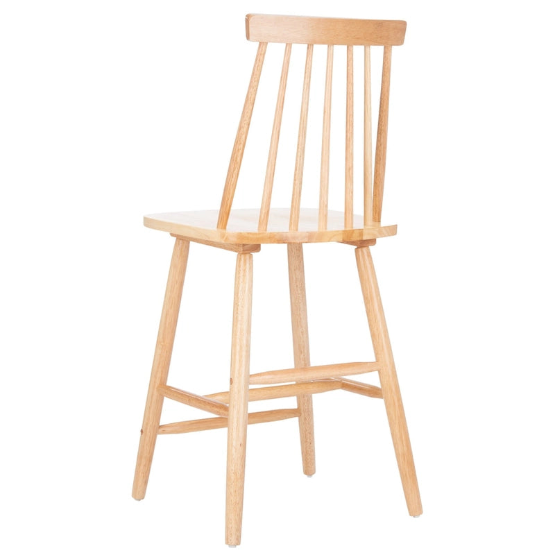 Tabouret de comptoir de ferme à dossier fuseau, noir/blanc/gris/naturel, lot de 2