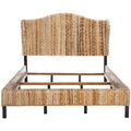 Structure de lit en rotin tressé Naturel/Espresso et Marron/Espresso – Grand lit (Full/Queen), 1 personne