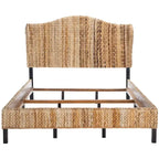 Structure de lit en rotin tressé Naturel/Espresso et Marron/Espresso – Grand lit (Full/Queen), 1 personne