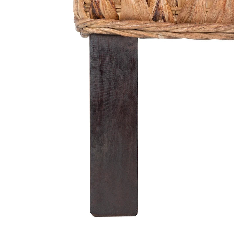 Structure de lit en rotin tressé Naturel/Espresso et Marron/Espresso – Grand lit (Full/Queen), 1 personne