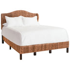 Structure de lit en rotin tressé Naturel/Espresso et Marron/Espresso – Grand lit (Full/Queen), 1 personne