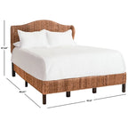 Structure de lit en rotin tressé Naturel/Espresso et Marron/Espresso – Grand lit (Full/Queen), 1 personne