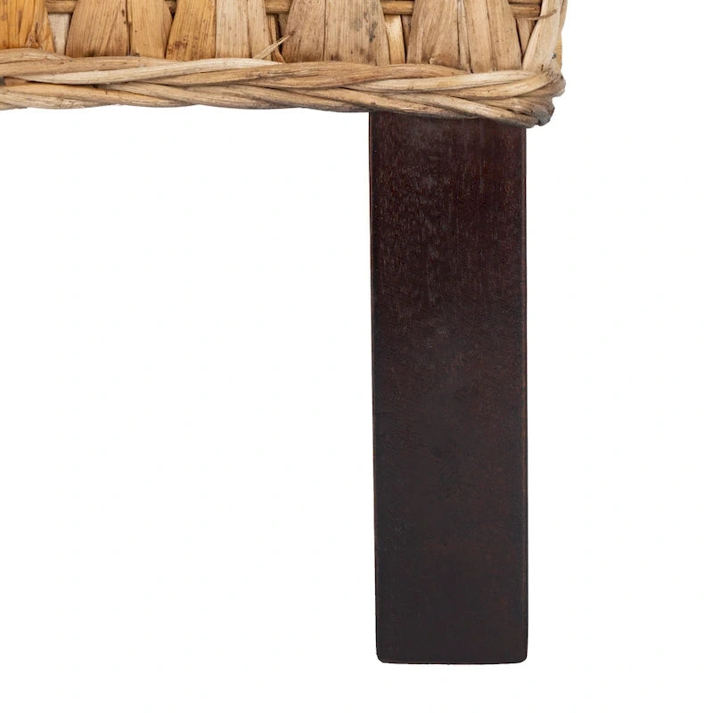 Structure de lit en rotin tressé Naturel/Espresso et Marron/Espresso – Grand lit (Full/Queen), 1 personne